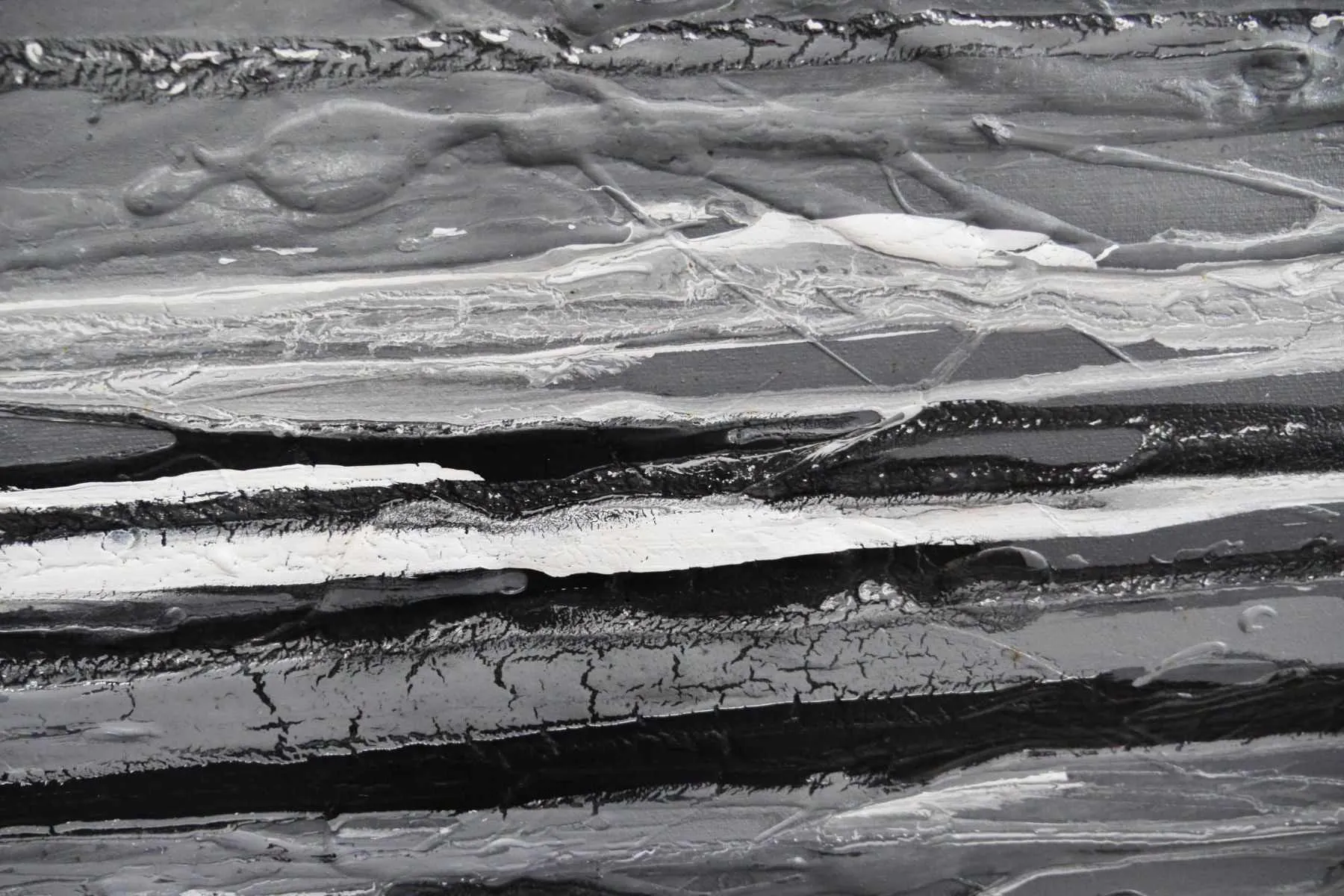 50 Shades of Grey 200cm x 80cm Grey White Textured Abstract Painting (SOLD)
