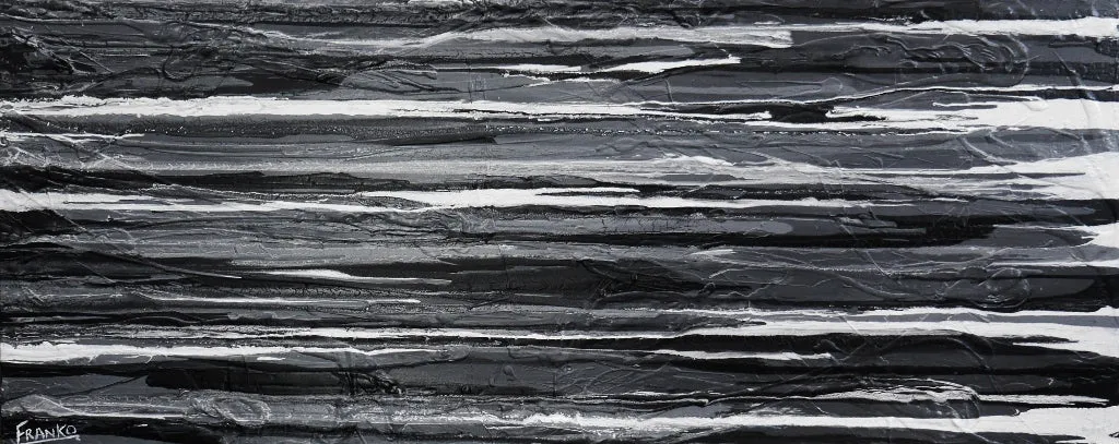 50 Shades of Grey 200cm x 80cm Grey White Textured Abstract Painting (SOLD)