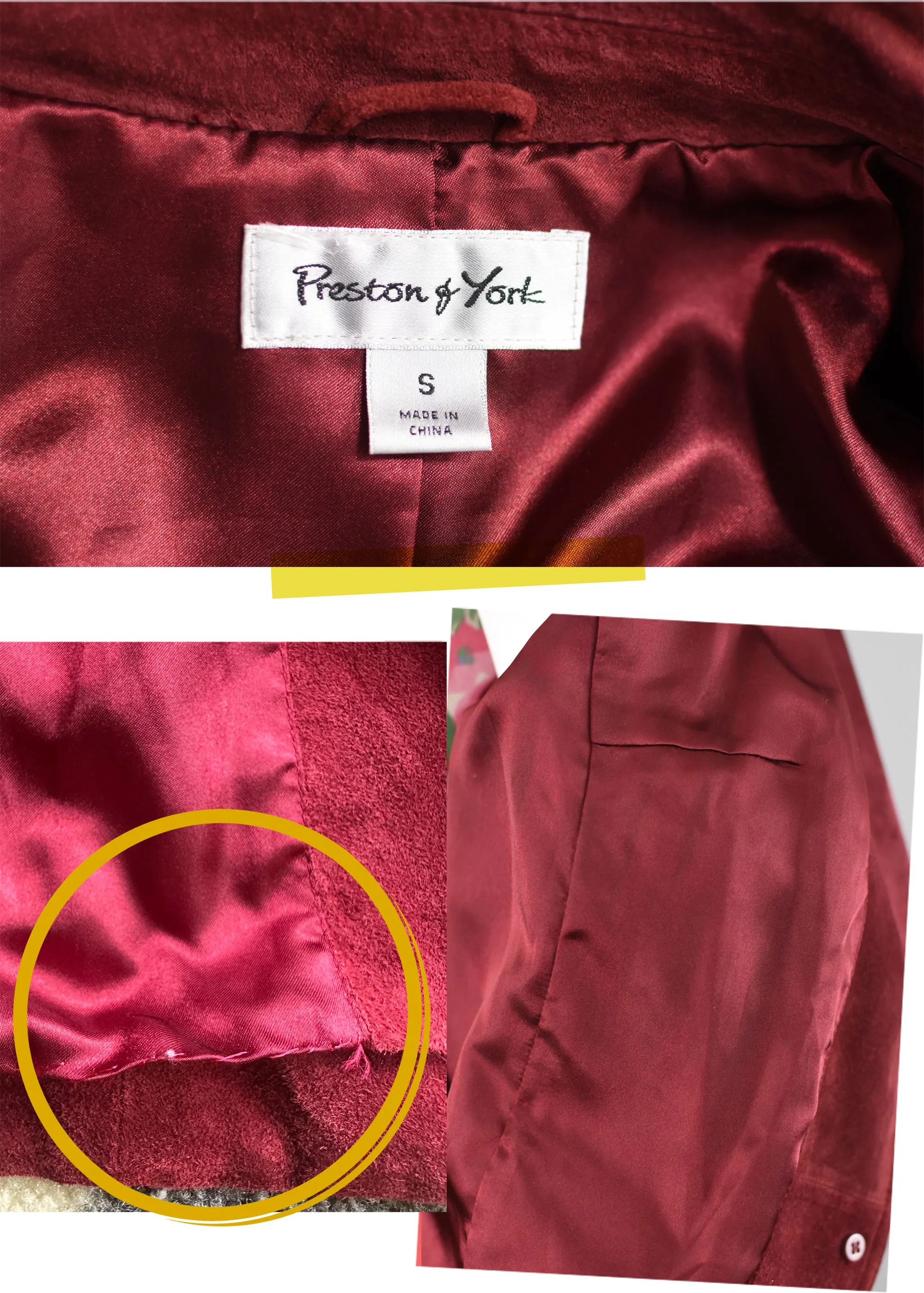 90s Burgundy Suede Leather Jacket Women's Small