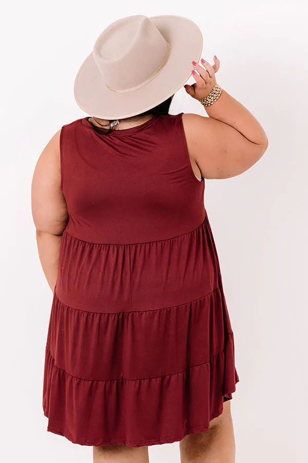 Apple Spiced Wishes Babydoll Dress In Wine Curves