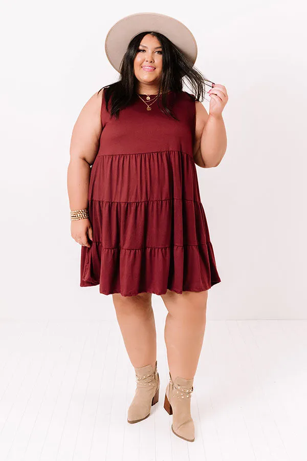 Apple Spiced Wishes Babydoll Dress In Wine Curves