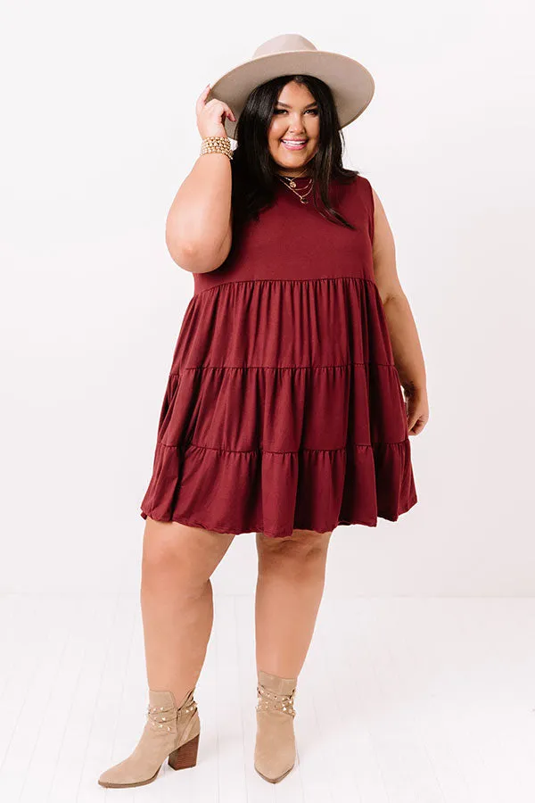 Apple Spiced Wishes Babydoll Dress In Wine Curves