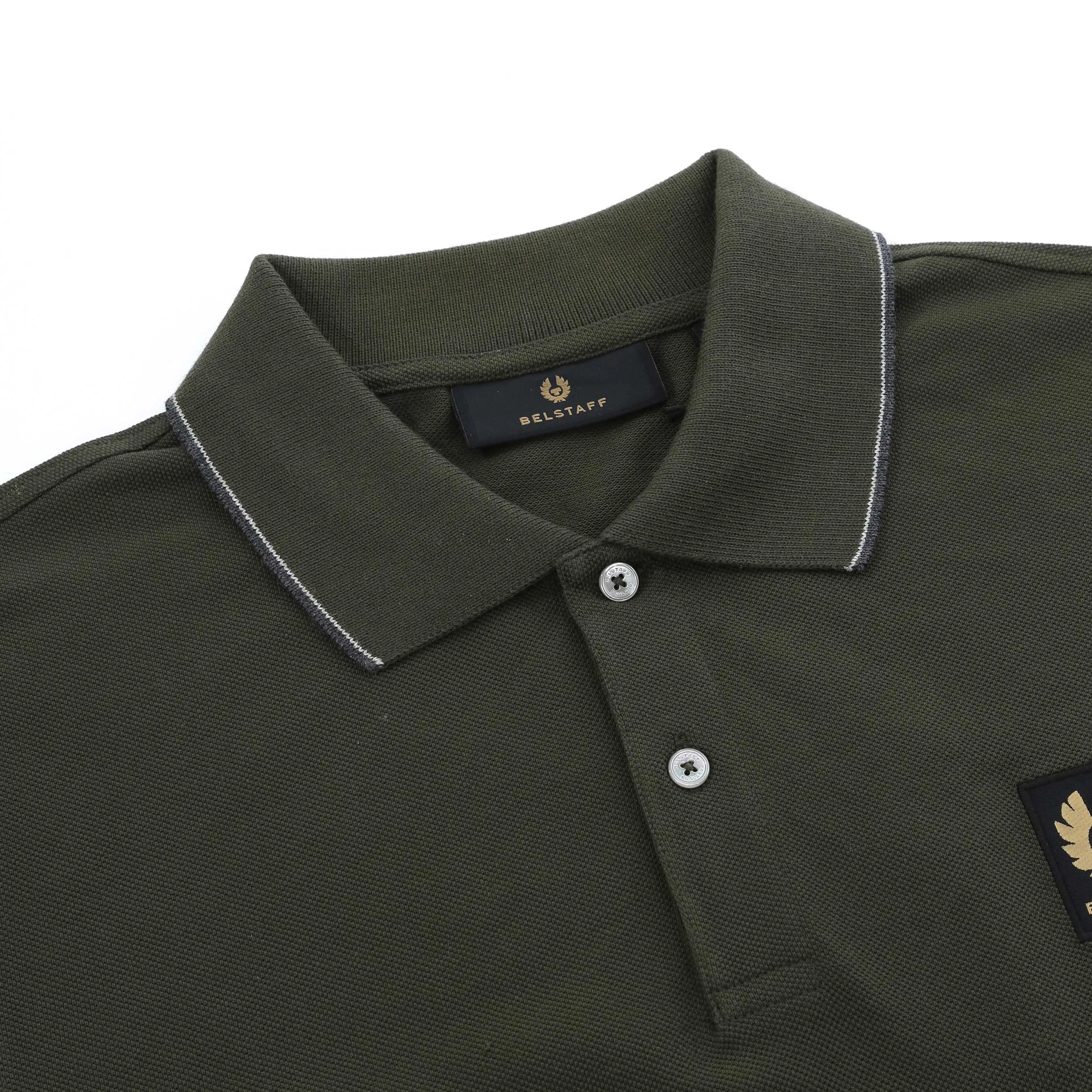 Belstaff Double Tipped Polo Shirt in Tile Green