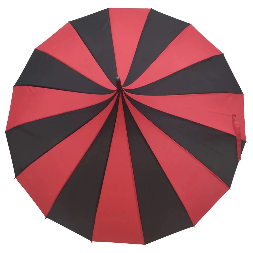 Black and White Pagoda Umbrella Striped Parasol