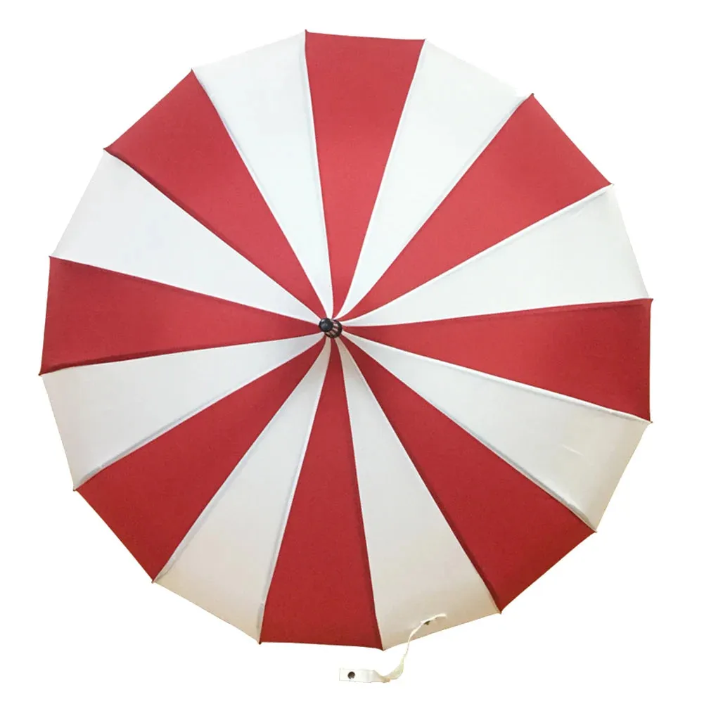 Black and White Pagoda Umbrella Striped Parasol