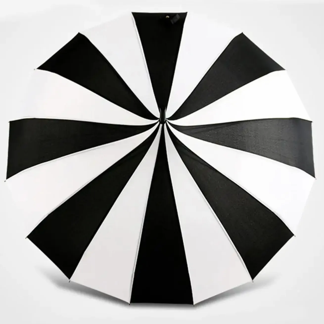 Black and White Pagoda Umbrella Striped Parasol