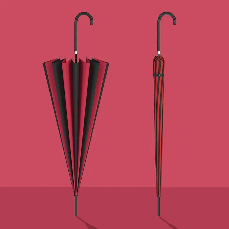 Black and White Pagoda Umbrella Striped Parasol