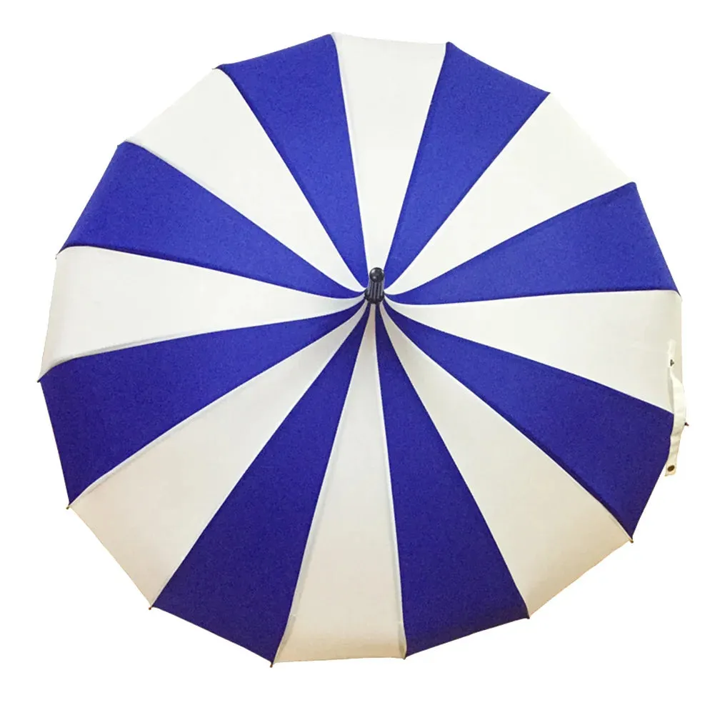 Black and White Pagoda Umbrella Striped Parasol