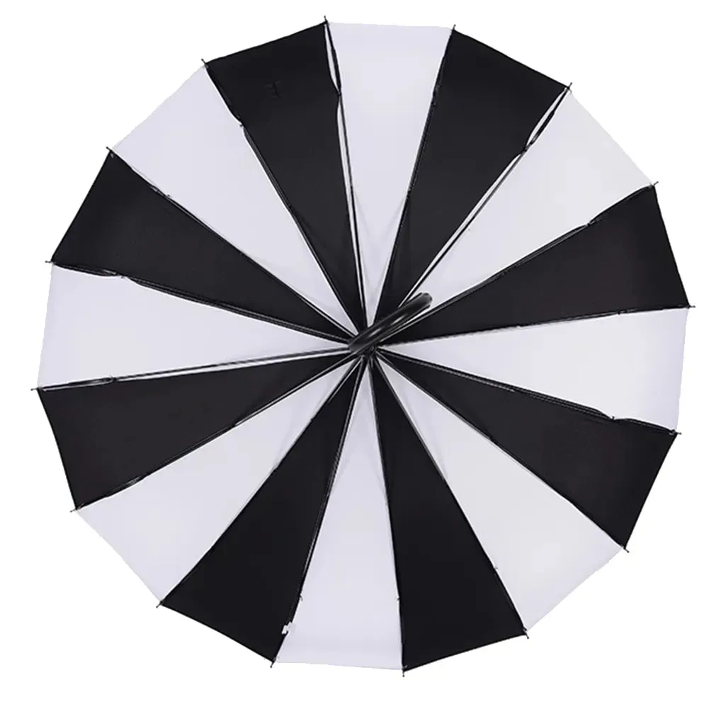 Black and White Pagoda Umbrella Striped Parasol