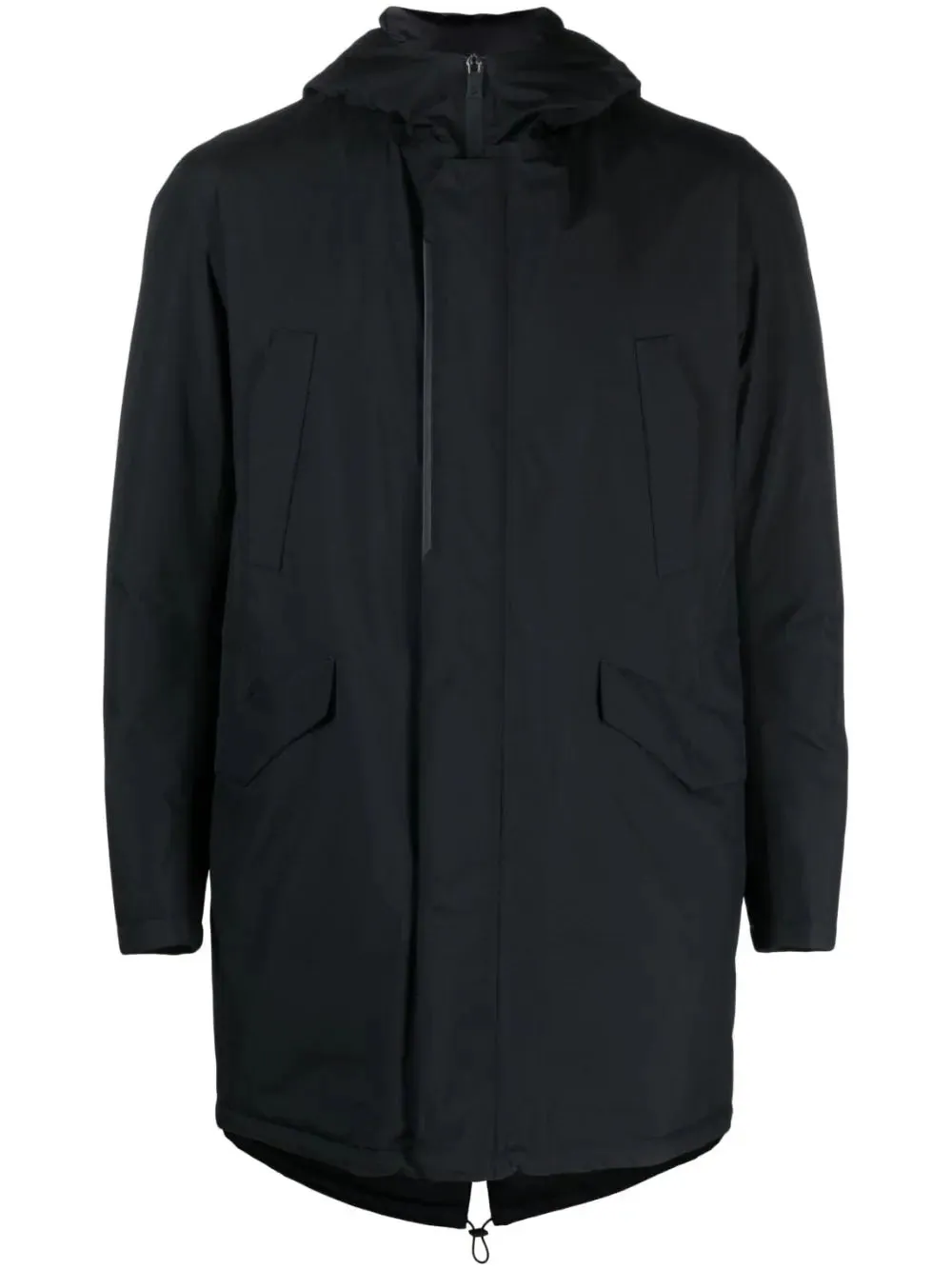 Black Goose Down Hooded Coat