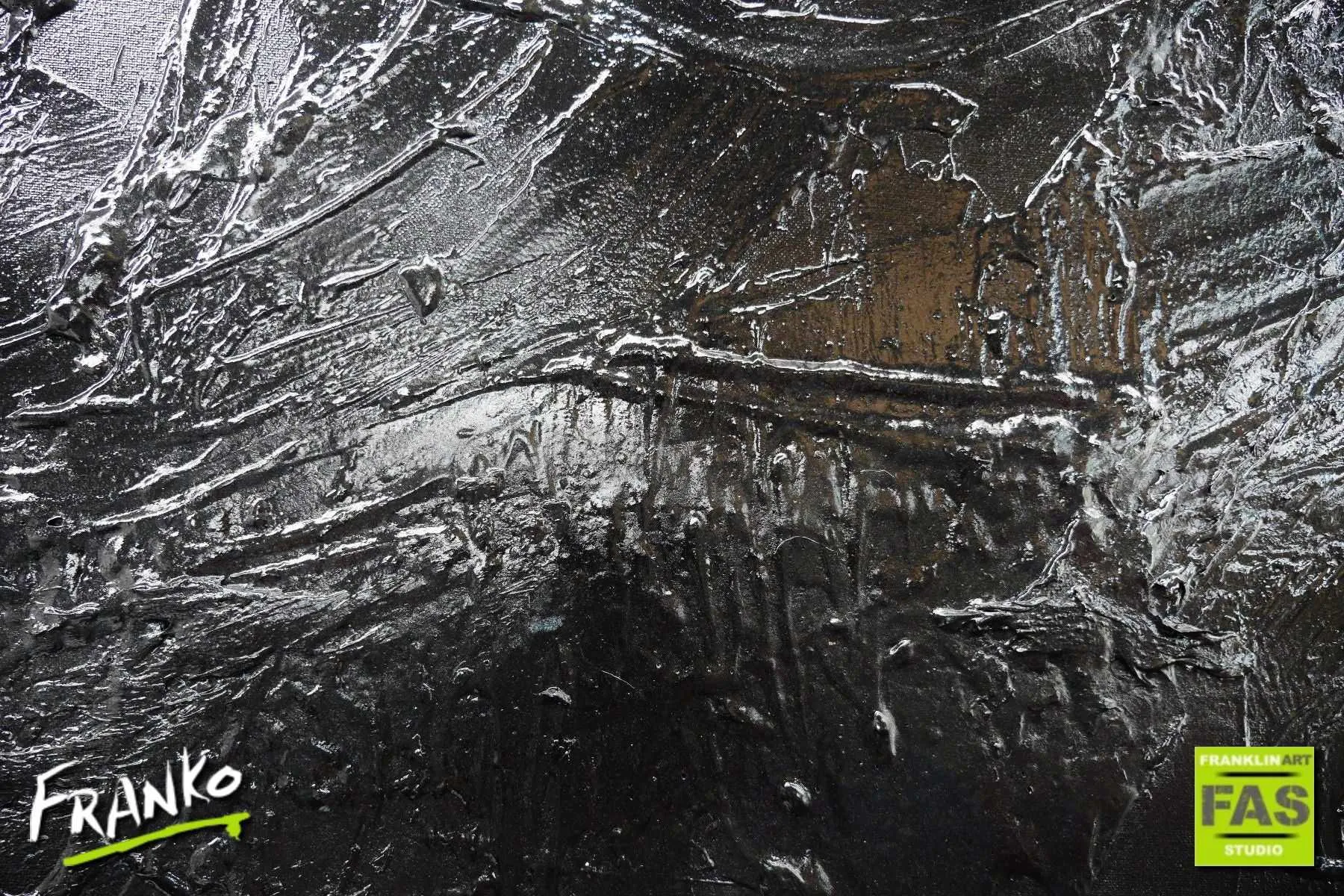 Black Tango 120cm x 150cm White Black Abstract Painting (SOLD)