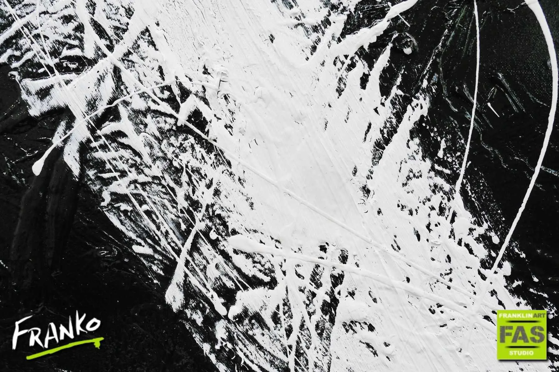 Black Tango 120cm x 150cm White Black Abstract Painting (SOLD)