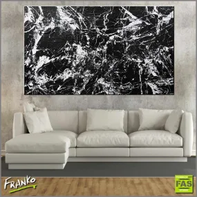 Black White Maze 250cm x 150cm Black White Huge Abstract Painting (SOLD)