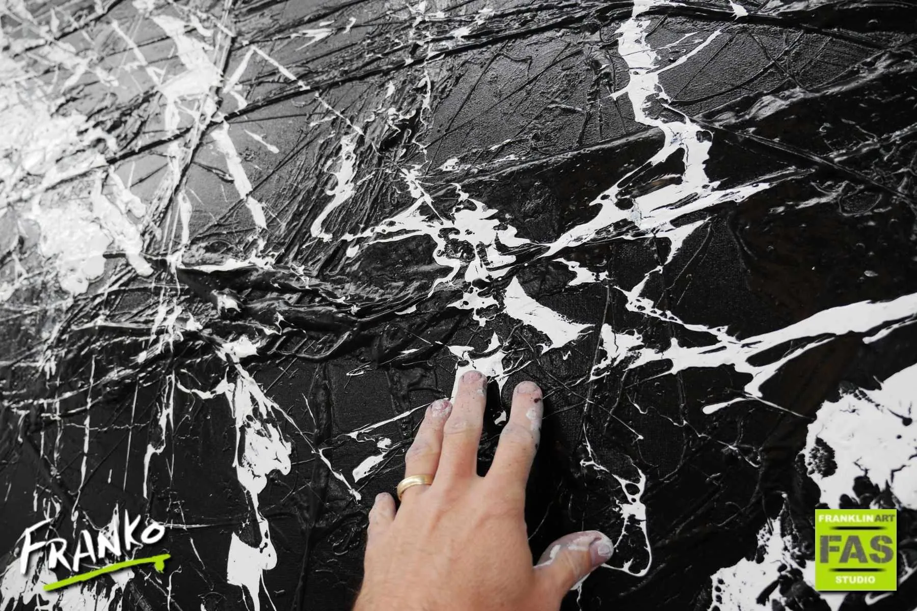 Black White Maze 250cm x 150cm Black White Huge Abstract Painting (SOLD)