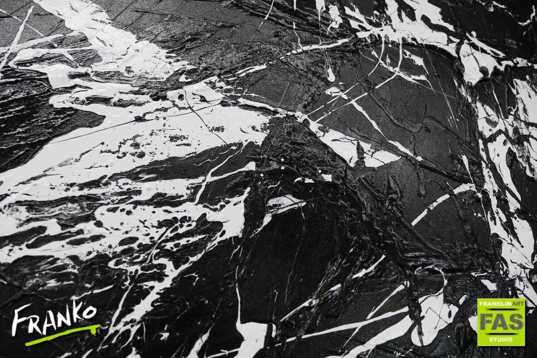 Black White Maze 250cm x 150cm Black White Huge Abstract Painting (SOLD)