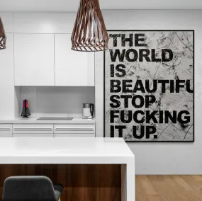 Bright Grey World 120cm x 150cm Textured Urban Pop Art Painting (SOLD)