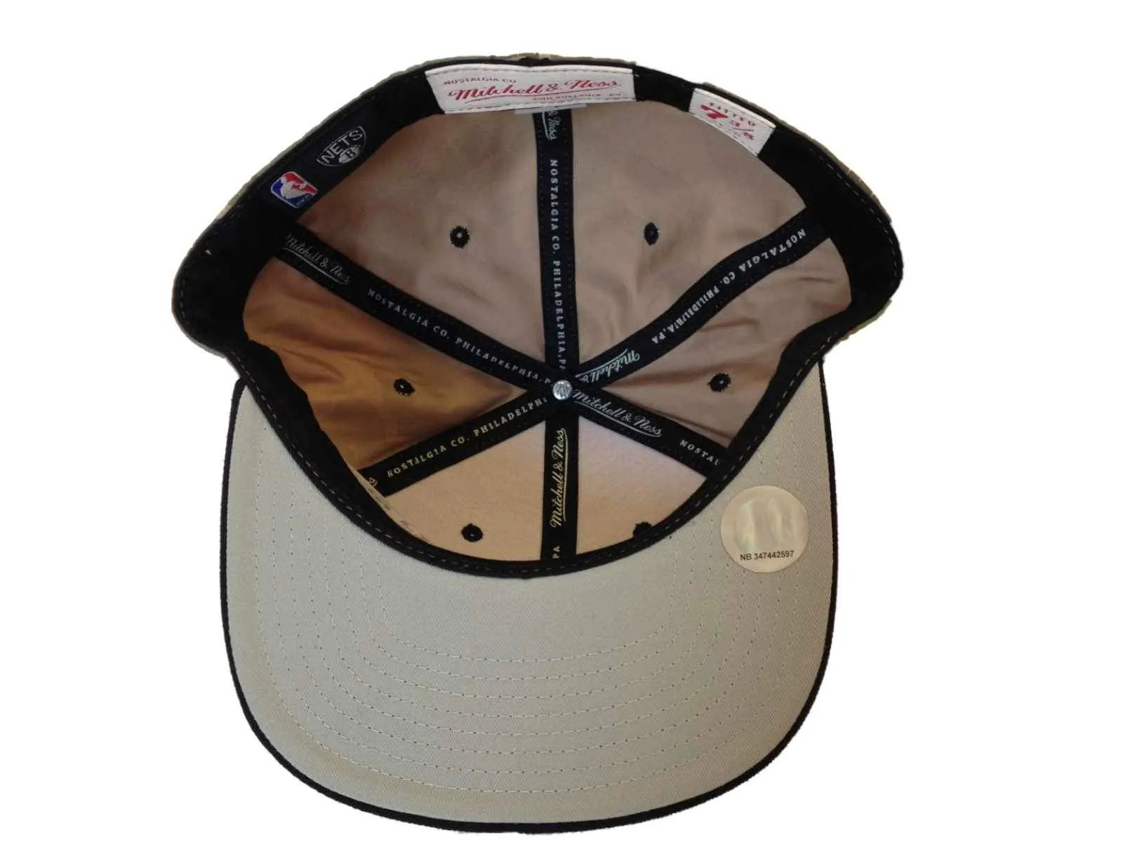 Brooklyn Nets Mitchell & Ness Camo & Black Flat Bill Fitted Hat Cap (7 3/8)