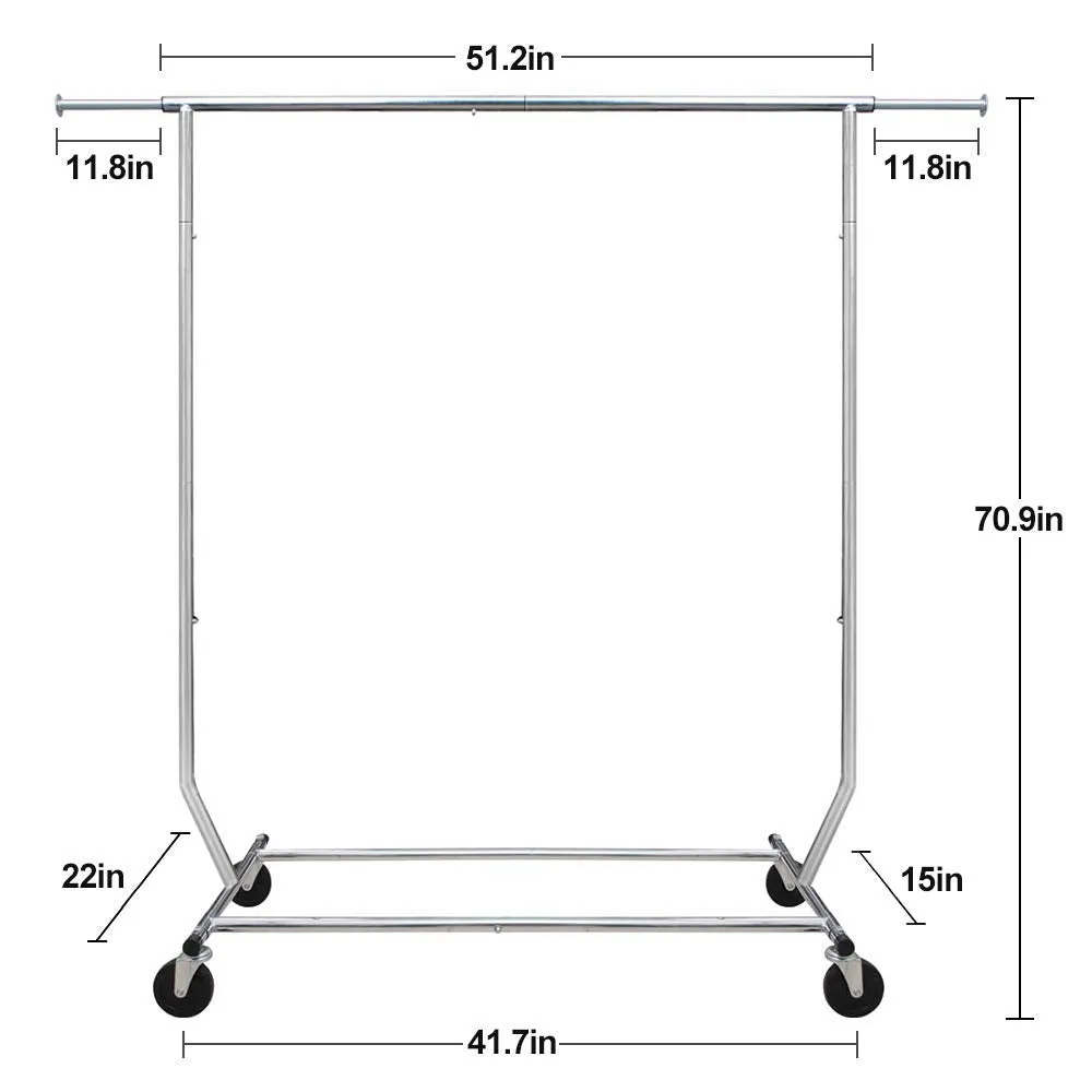 Camabel Adjustable Rolling Clothing Garment Rack with Wheels BG384