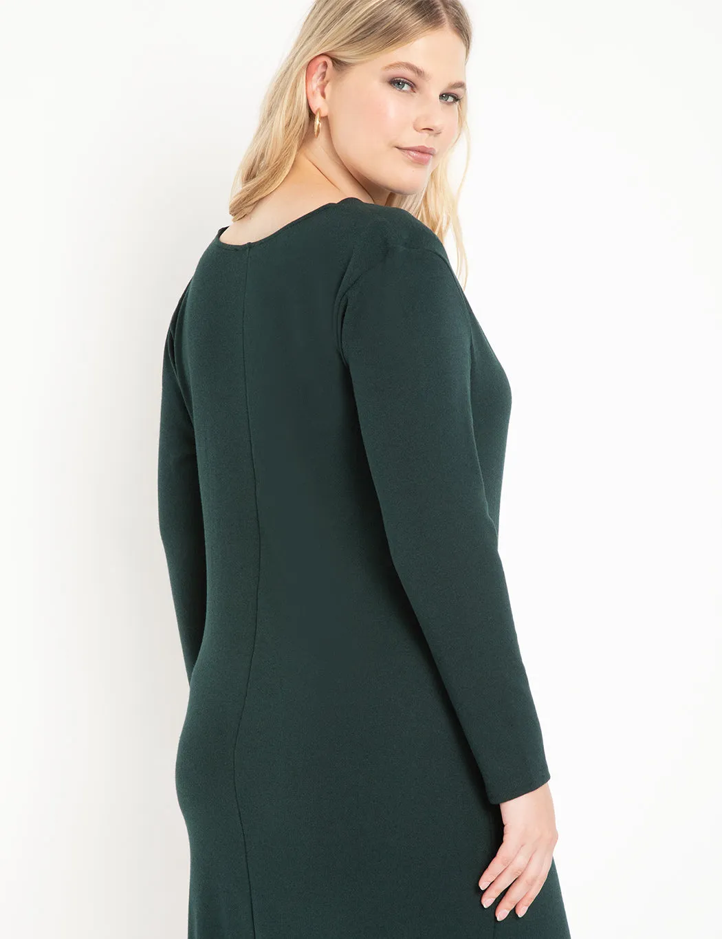 Cowl Neck Dress in Dark Green