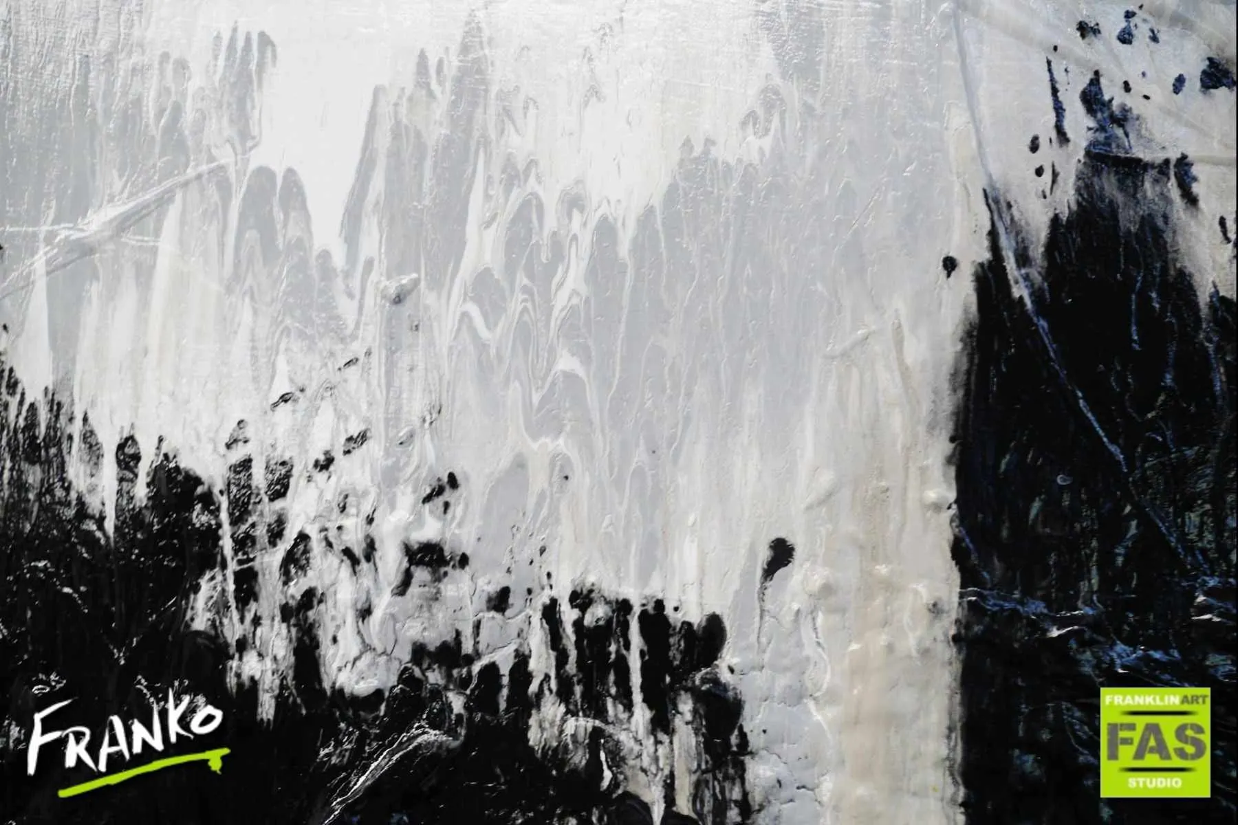 Creamy Grey 160cm x 100cm Grey Black Cream Textured Abstract Painting (SOLD)