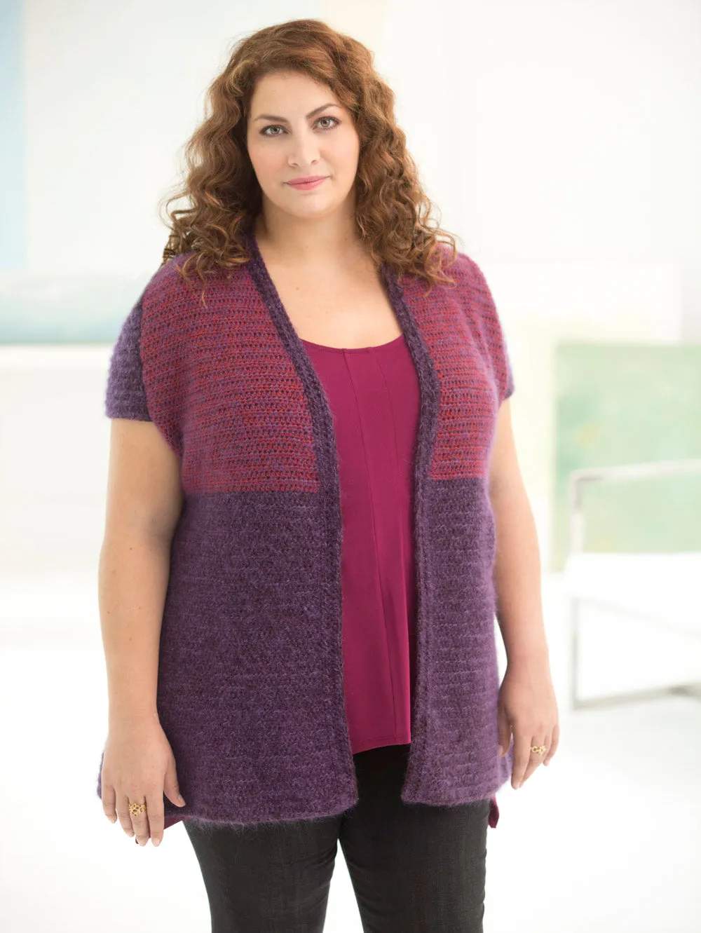 Curvy Girl® Two-Tone Vest (Crochet)