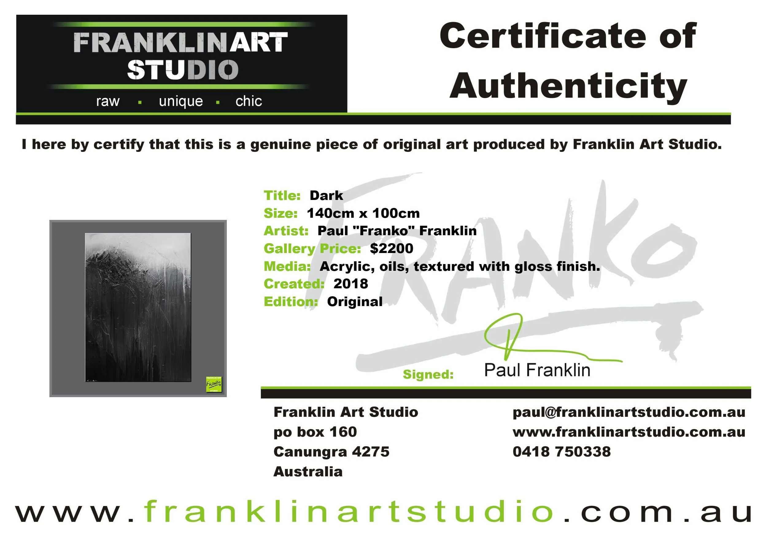 Dark 140cm x 100cm Black Grey Textured Abstract Painting (SOLD)
