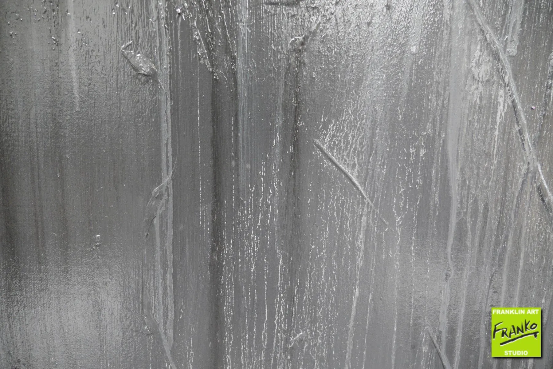 Dark 140cm x 100cm Black Grey Textured Abstract Painting (SOLD)
