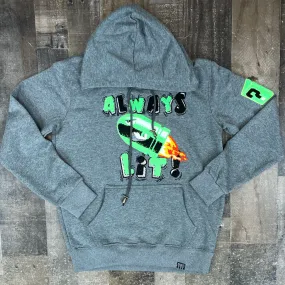DENIMiCITY- always lit chenille hoodie (dark grey)