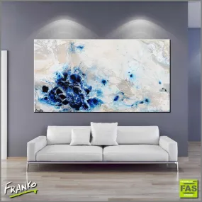 Desert Pools 190cm x 100cm Huge Blue White Abstract Painting (SOLD)