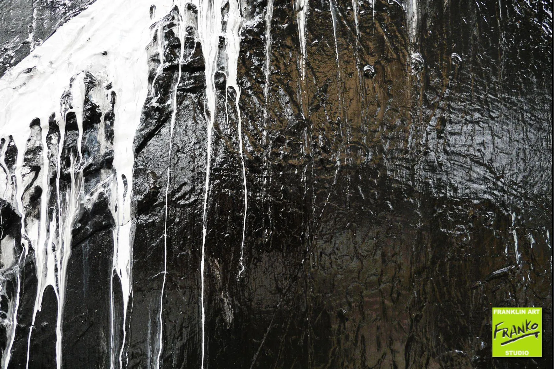Geometry 160cm x 100cm White Black Textured Abstract Painting (SOLD)