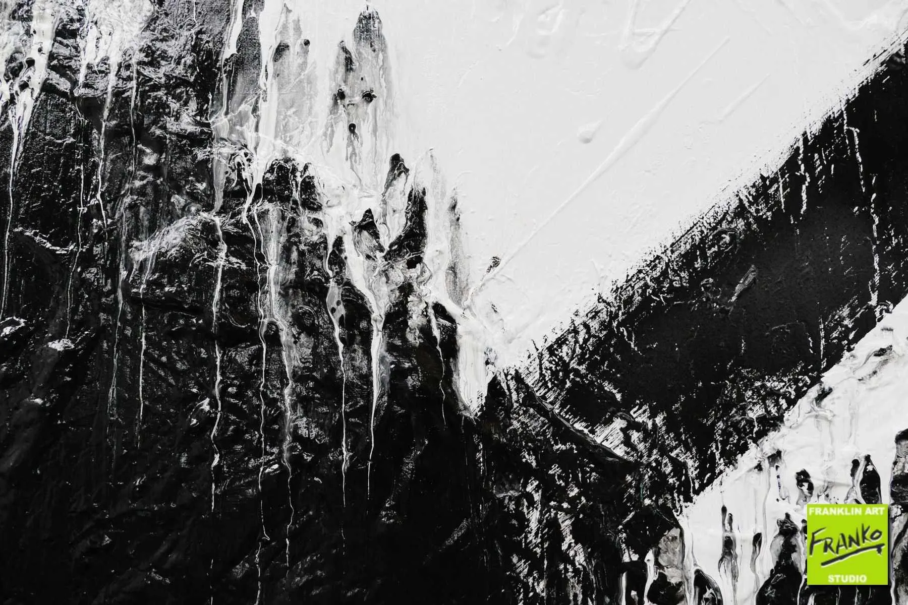 Geometry 160cm x 100cm White Black Textured Abstract Painting (SOLD)