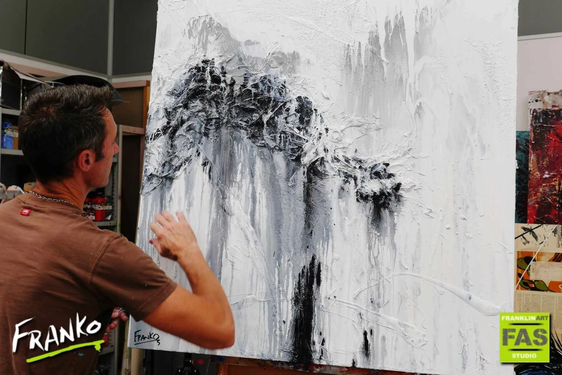 Glazed 100cm x 100cm White Grey Abstract Painting (SOLD)