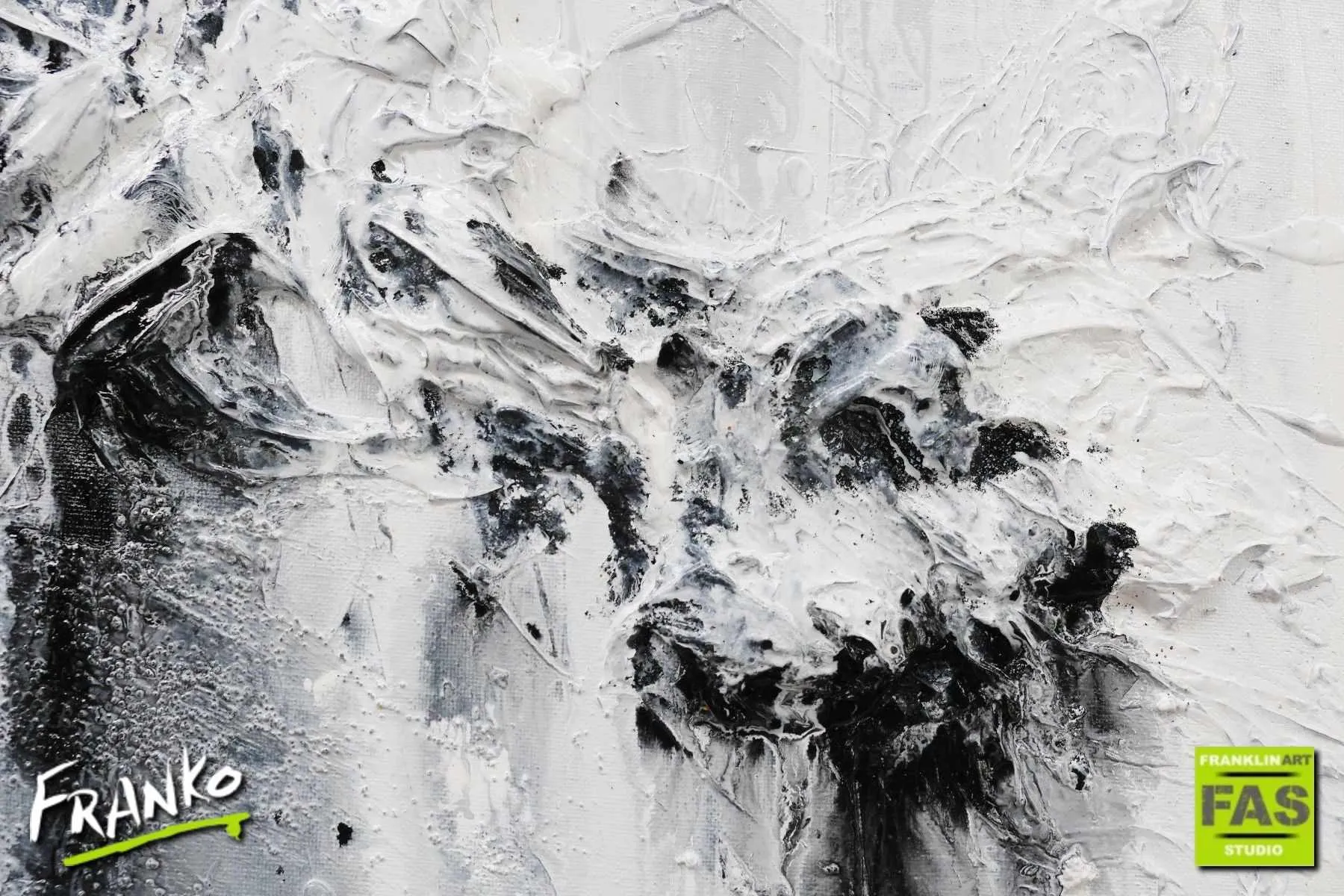 Glazed 100cm x 100cm White Grey Abstract Painting (SOLD)