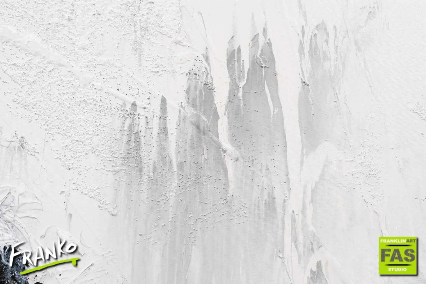 Glazed 100cm x 100cm White Grey Abstract Painting (SOLD)
