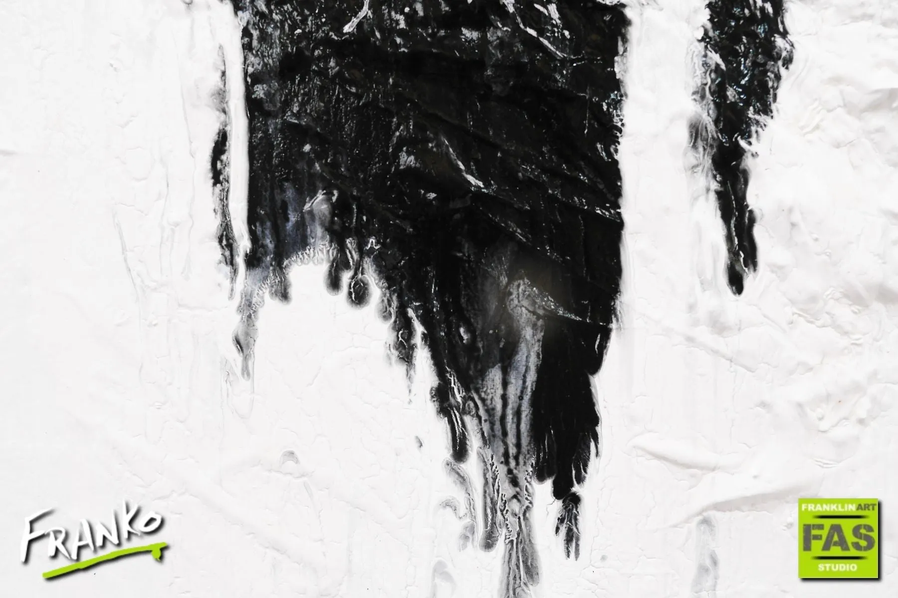 Glazing Minimal 100cm x 100cm Minimalist Black White Abstract Painting (SOLD)