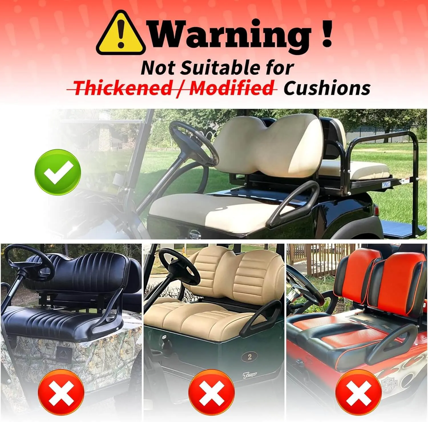 Golf Cart Seat Cover Fits Yamaha & Club Car Precedent Original Front Seat - 10L0L