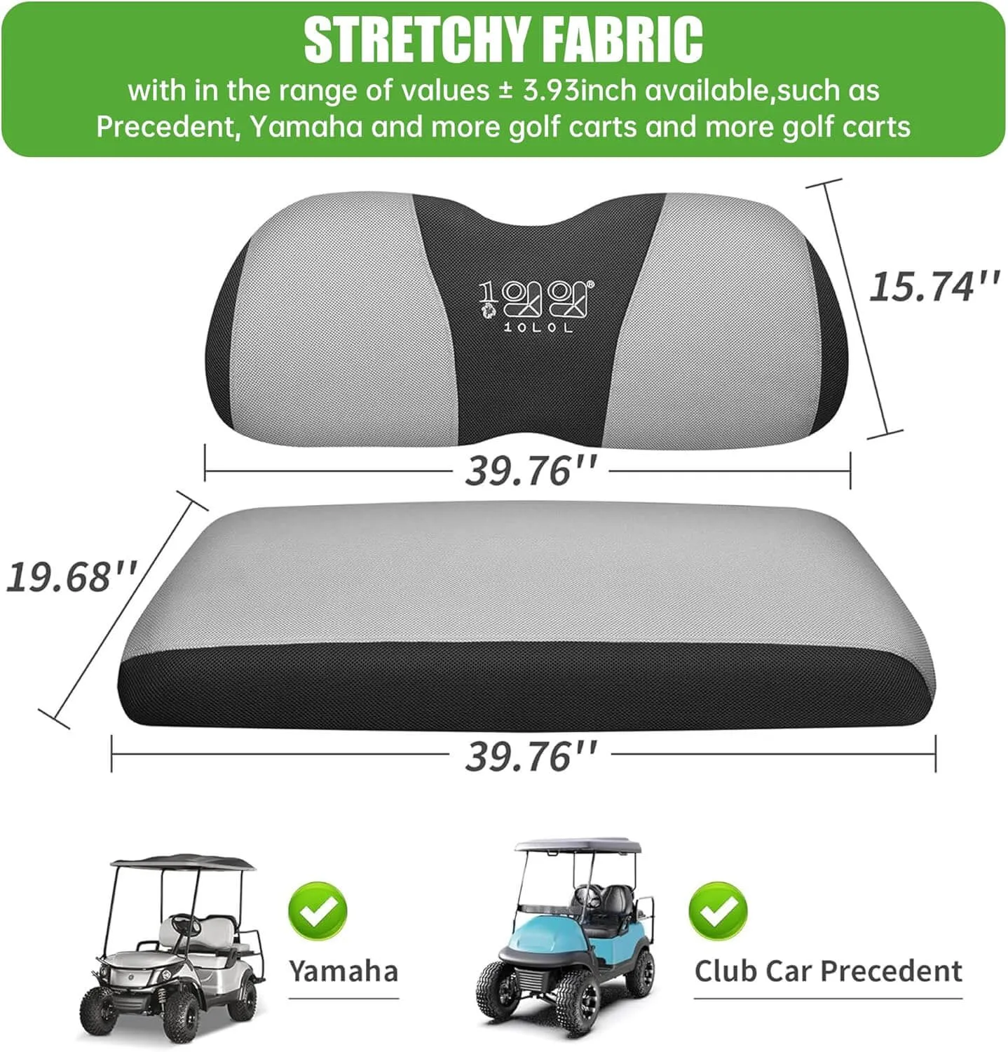 Golf Cart Seat Cover Fits Yamaha & Club Car Precedent Original Front Seat - 10L0L