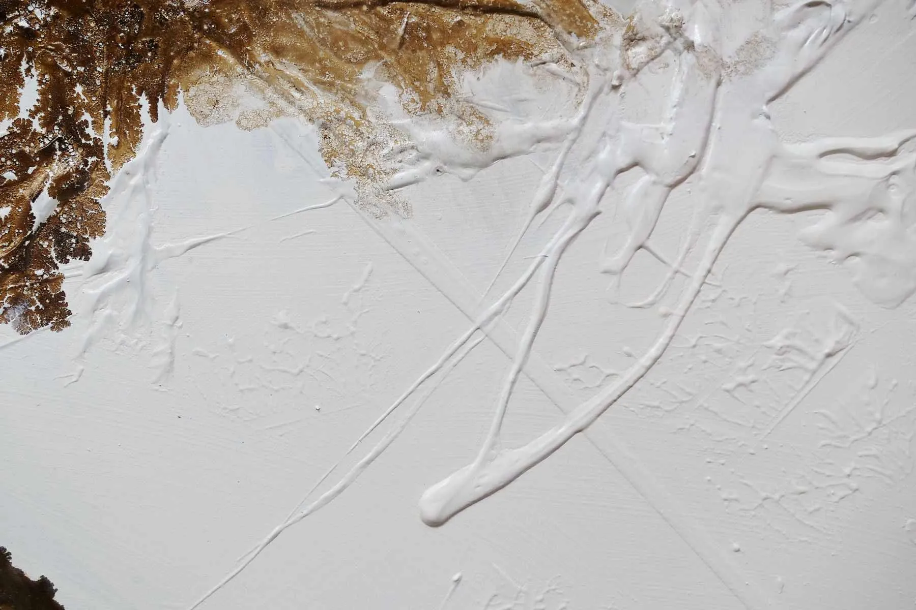 Honeycomb On Ice 190cm x 100cm White Brown Textured Abstract Painting (SOLD)