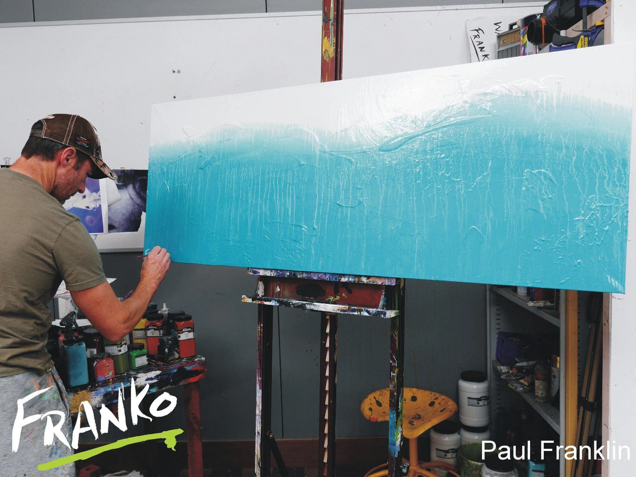 Hungry For Love 160cm x 60cm Blue & White Abstract Painting (SOLD)