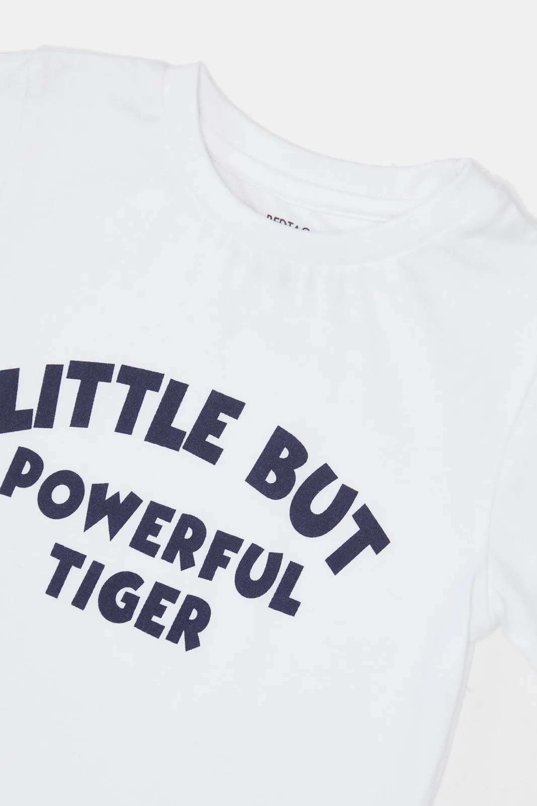 Infant Boys Blue And White Shirt With T-Shirt Set (2 Piece)