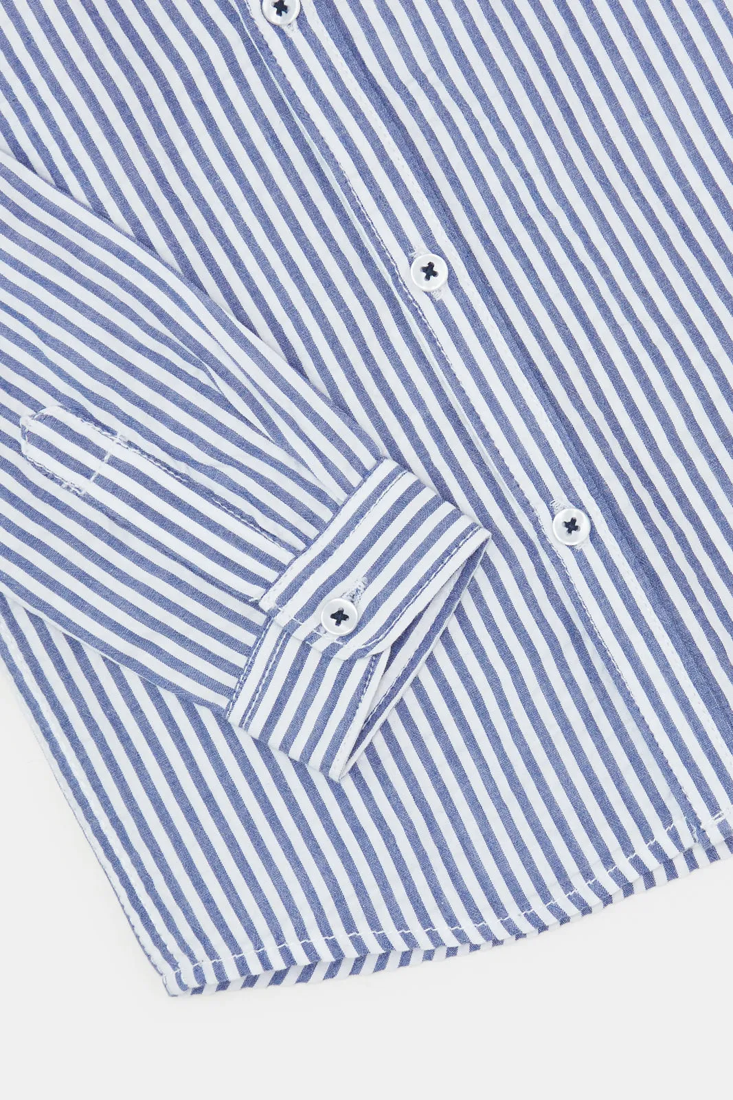 Infant Boys Blue And White Shirt With T-Shirt Set (2 Piece)