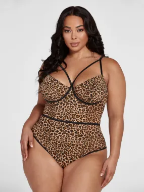 Latisha Strappy Leopard Print Bodysuit