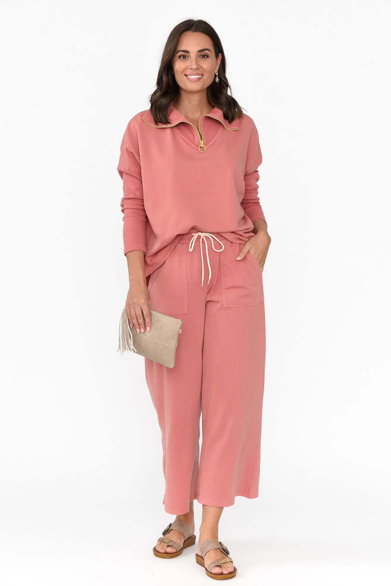 Malak Blush Half Zip Jumper