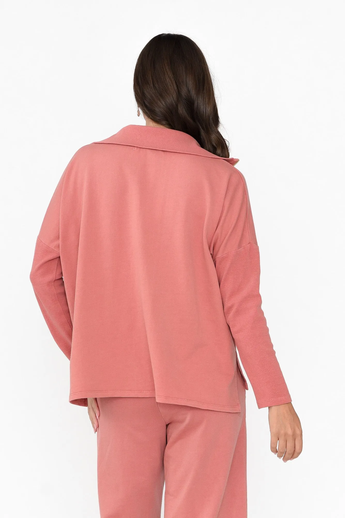 Malak Blush Half Zip Jumper
