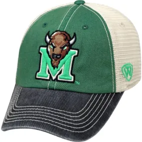 Marshall Thundering Herd TOW Green Gray Offroad Mesh Adjustable Snapback Hat Cap