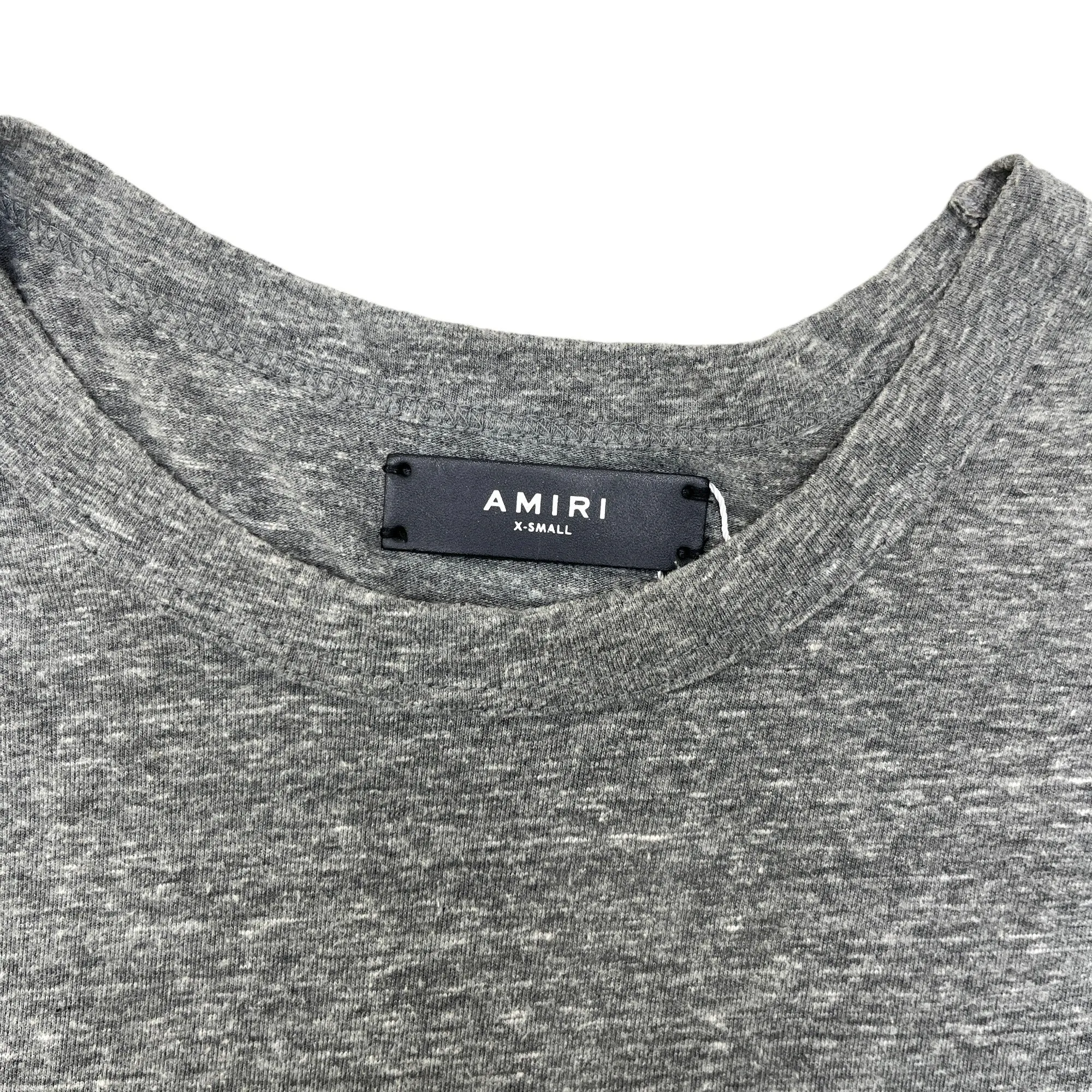 Men's Distressed Jersey T-Shirt Grey Size XS