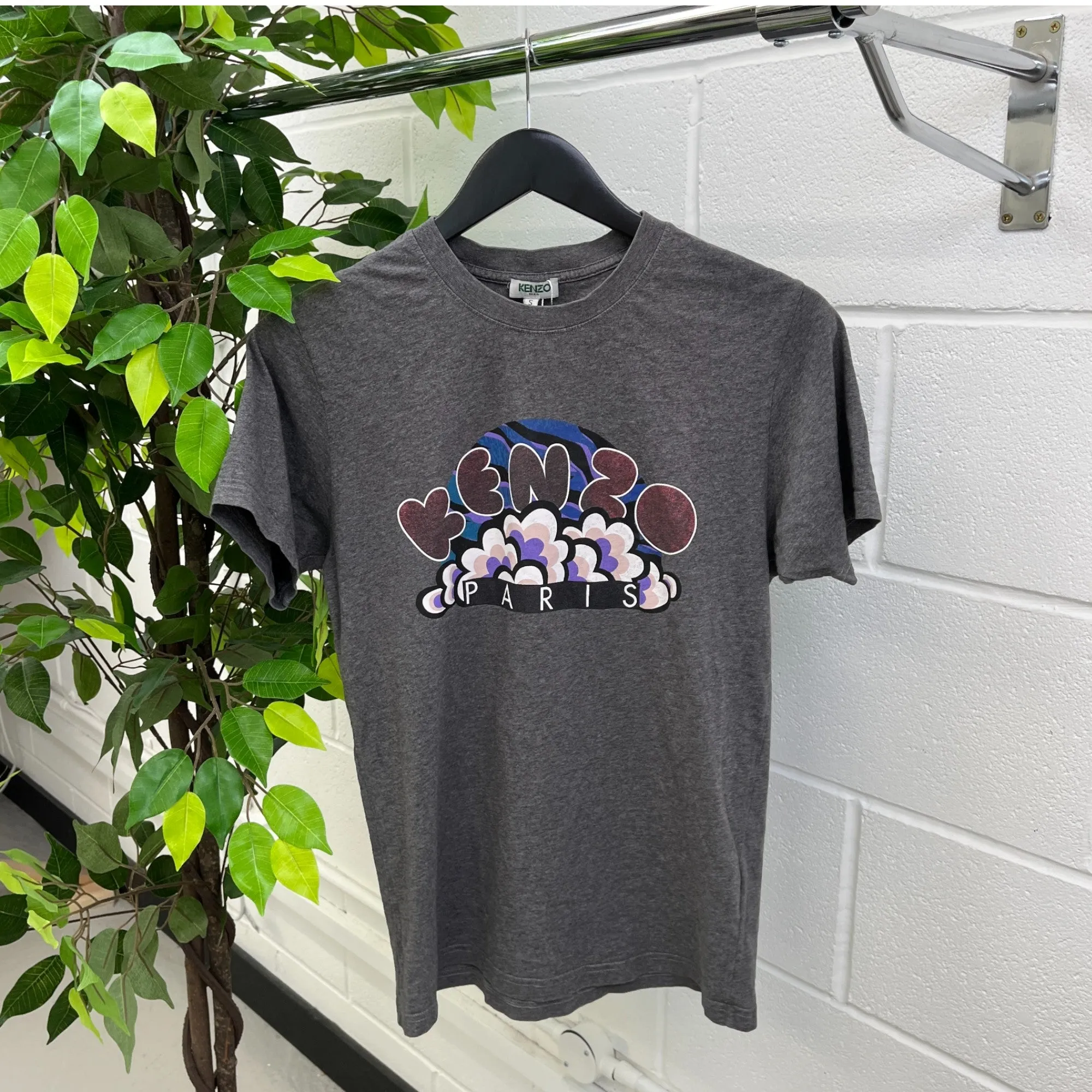 Men's Logo Print T-Shirt Grey Size S