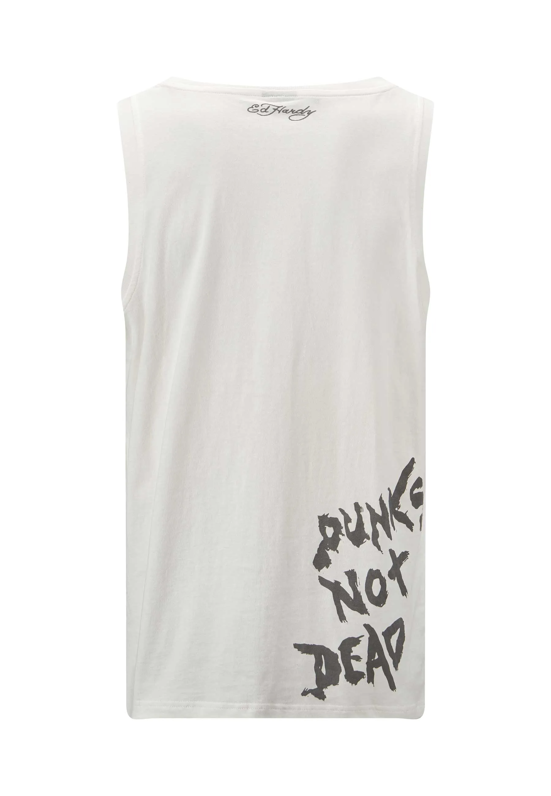Mens Punks Not Dead Tank Top Vest - White