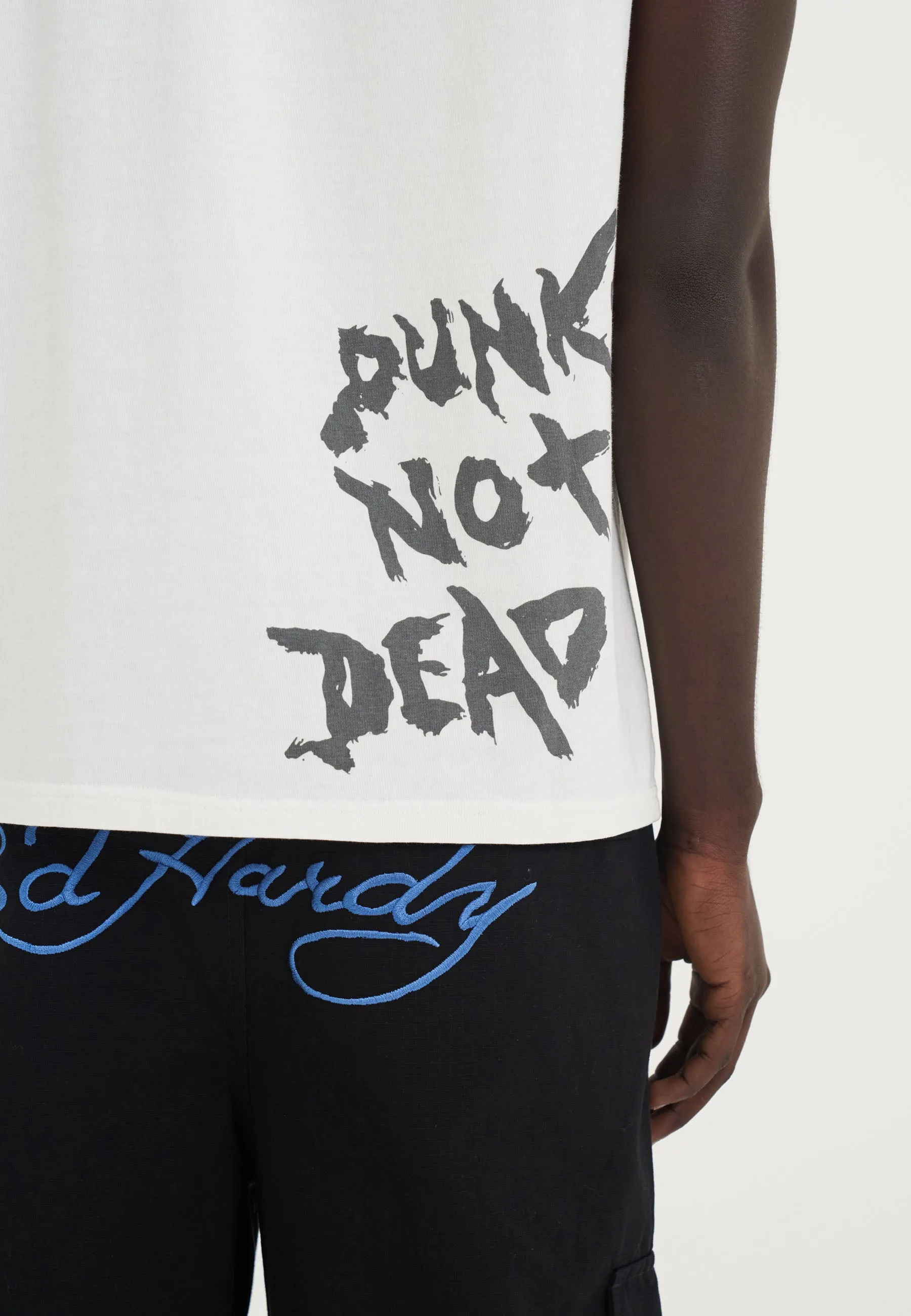 Mens Punks Not Dead Tank Top Vest - White