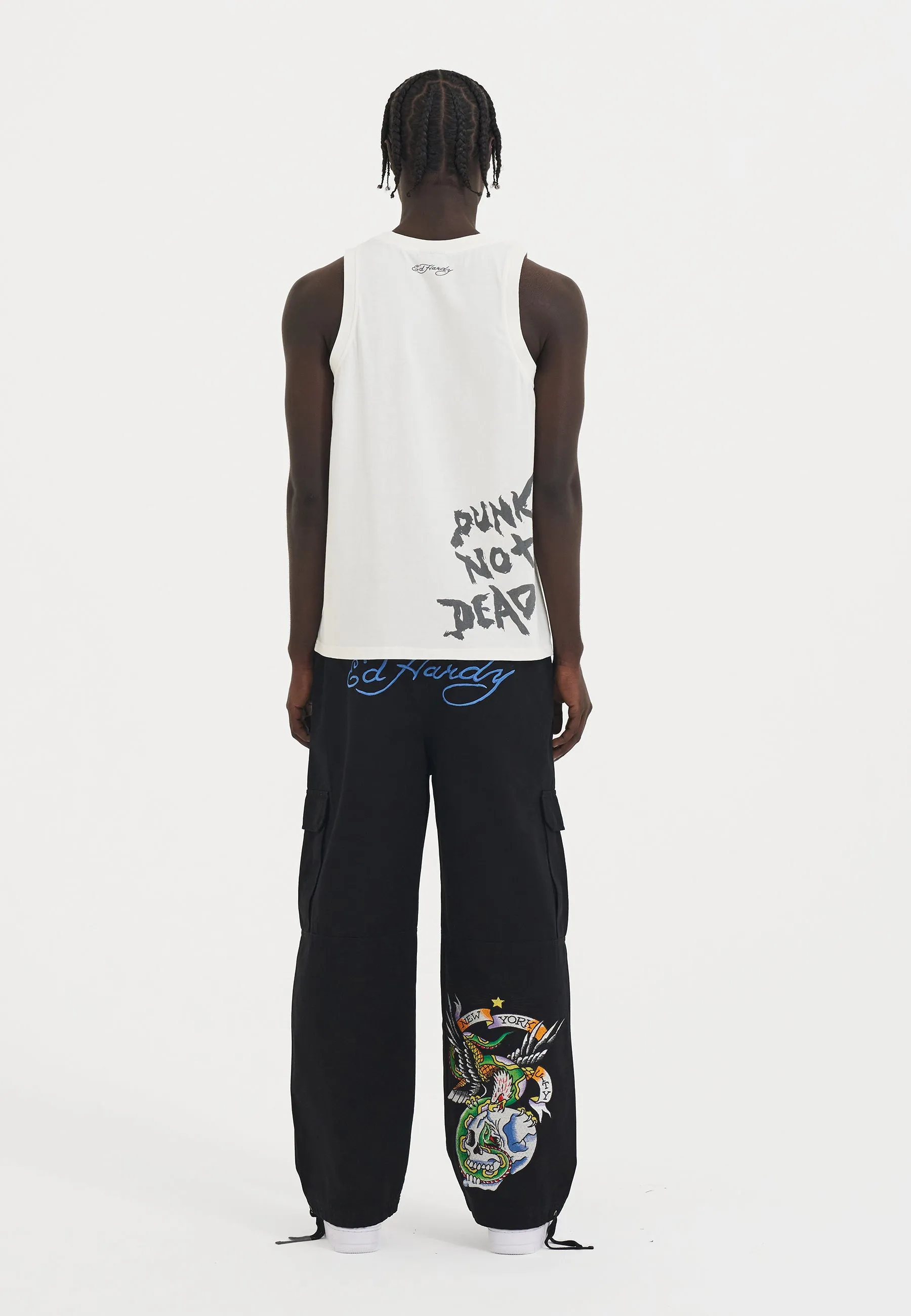 Mens Punks Not Dead Tank Top Vest - White